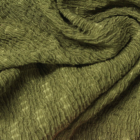 Olive Geometric Crepe, Polyester