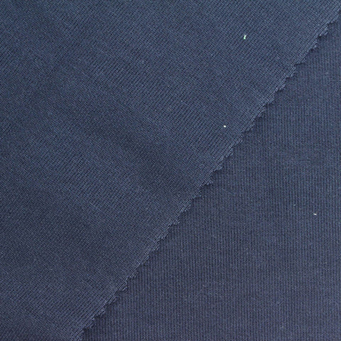 Cotton Polyester Scuba Knit Fabric, 330 gsm, 160 cm — Navy