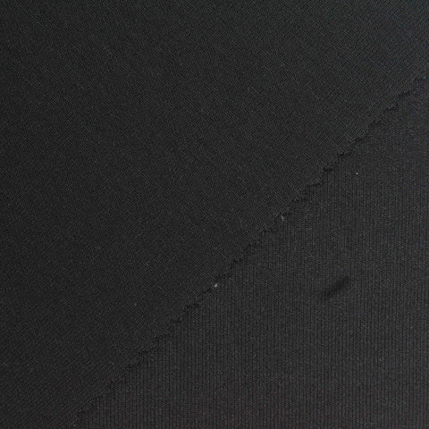 Polyester Cotton Stretch Scuba Knit Fabric, 300 gsm, 160 cm — Black