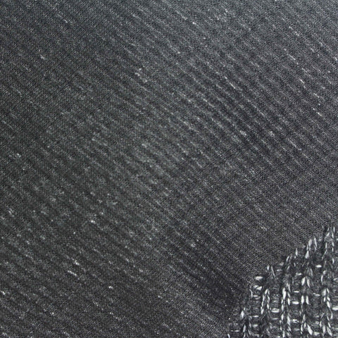 Dark Grey Marl Rib Knit, Polyester, 470 gsm