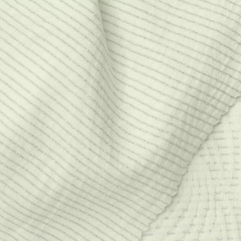 Off-White Textured-Dash Pointelle Knit, Polyester