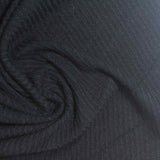 Dark Grey Pinstripe Rib Knit, Viscose, 300 gsm — photo 1