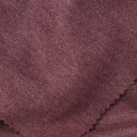 Burgundy Marl Rib Knit, Poly-Viscose, 310 gsm