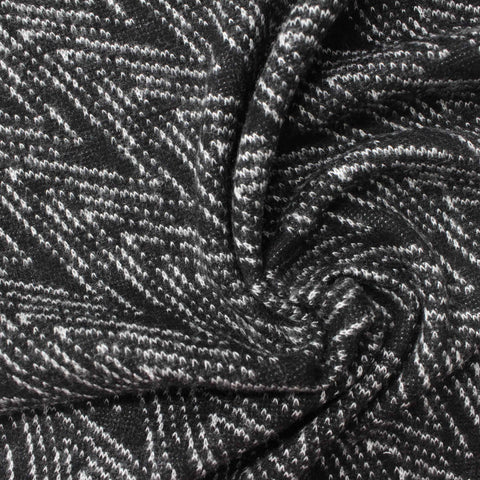 Black Zigzag Jacquard, Viscose-Poly