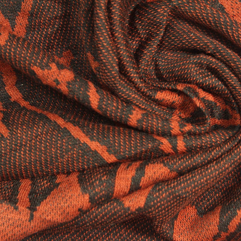 Orange Floral Jacquard, Poly-Cotton