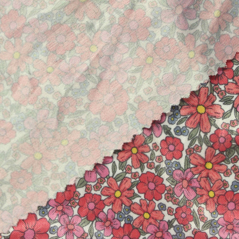Pink Flowers Jersey Knit, Polyester, 75 gsm