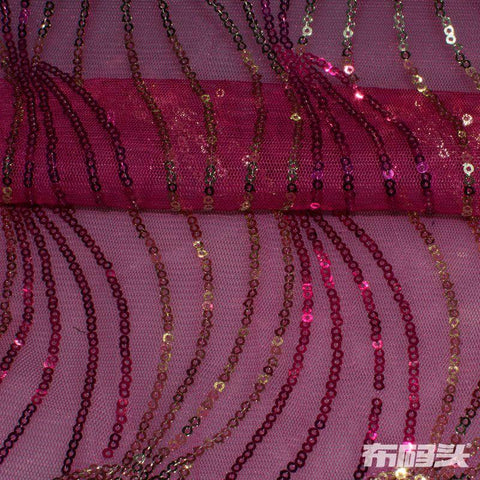 Pink Sequin Mesh, Polyester