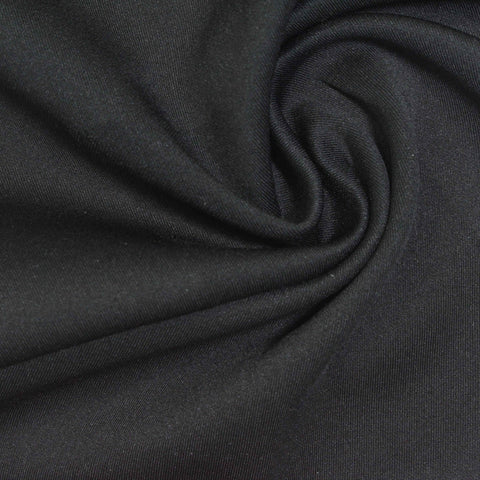 Polyester Stretch Scuba Knit Fabric, 240 gsm, 155 cm — Black