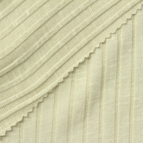 Viscose Polyester Stretch Rib Knit Fabric, 215 gsm — Yellow