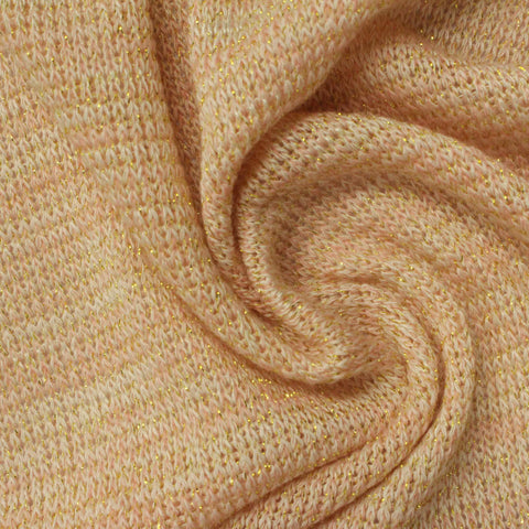 Pink Marl Chunky Knit, Viscose-Poly, 169 gsm, 180 cm