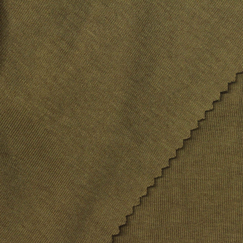 Modal Acrylic Stretch Rib Knit Fabric, 180 gsm, 165 cm — Khaki, ref EF-277113