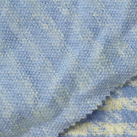 Light Blue Stripes Bouclé, Poly-Cotton