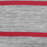Red Horizontal-Stripe Jersey Knit, Poly-Viscose, 165 gsm — photo 1