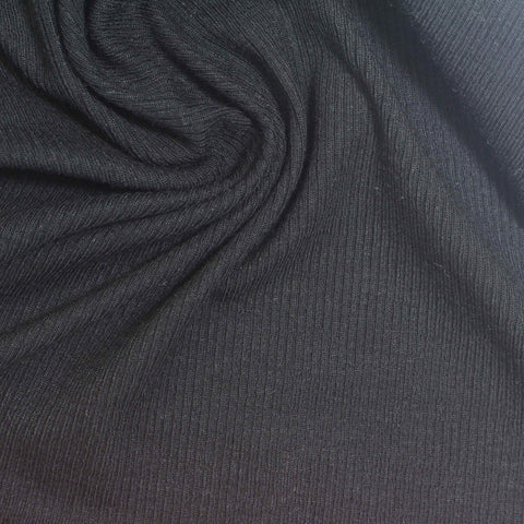 Black Rib Knit, Viscose