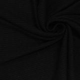 Viscose Stretch Rib Knit Fabric, 220 gsm, 120 cm — Black — photo 1