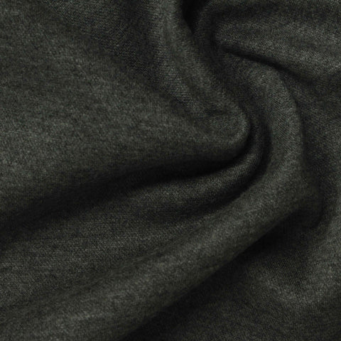 Dark Grey Marl Interlock Knit, Poly-Viscose, 420 gsm
