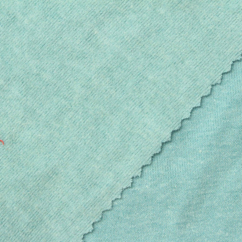 Light Blue-Green Marl Rib Knit, Poly-Cotton