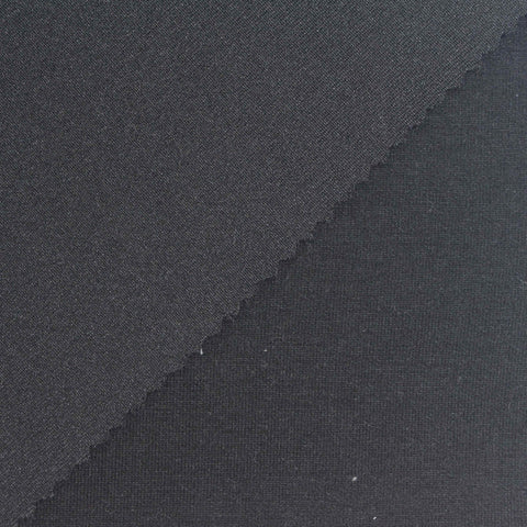 Polyester Stretch Scuba Knit Fabric, 360 gsm, 162 cm — Black