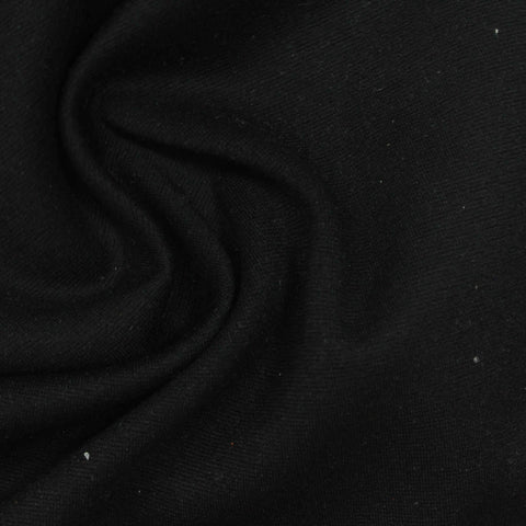 Viscose Nylon Stretch Ponte Knit Fabric, 380 gsm, 155 cm — Black, ref EF-269551