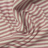 Pink Stripes Rib Knit, Polyester — photo 1
