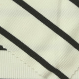 Off-White Horizontal-Stripe Rib Knit, Poly-Viscose, 250 gsm, 150 cm — photo 1