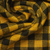 Bold Plaid Polyester Stretch Interlock Knit Fabric, 280 gsm, 150 cm — Yellow — photo 1
