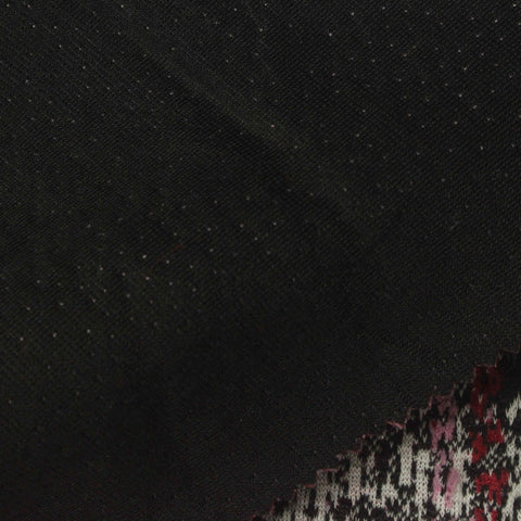 Black Abstract Interlock Knit, Polyester