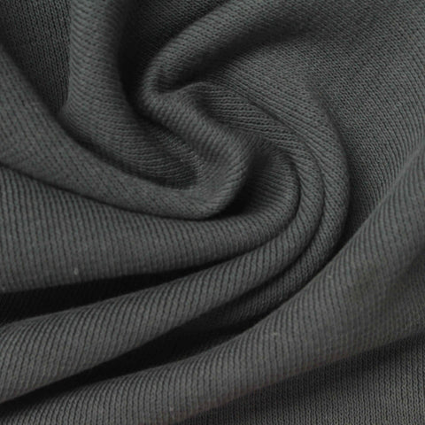 Polyester Cotton Interlock Knit Fabric, 260 gsm, 160 cm — Grey
