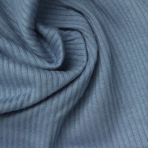 Rib Knit Fabric, 245 gsm, 120 cm — Blue