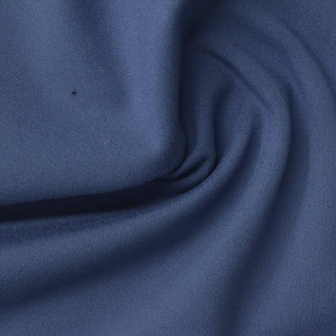 Brushed Polyester Stretch Sateen Fabric, 230 gsm, 150 cm — Navy