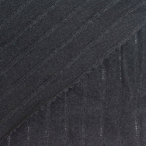 White Vertical-Pinstripe Rib Knit, Poly-Viscose