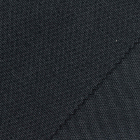 Polyester Cotton Stretch Piqué Knit Fabric, 310 gsm, 155 cm — Navy