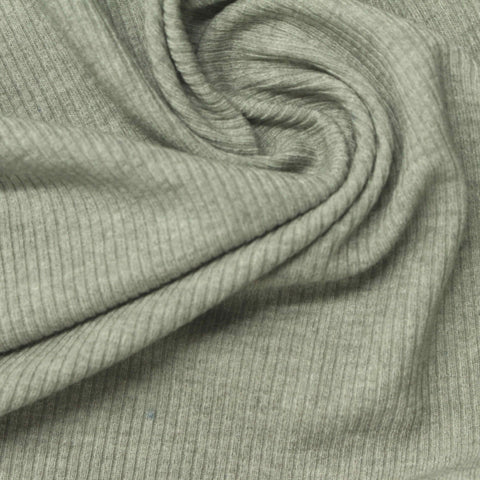 Viscose Wool Stretch Rib Knit Fabric, 239 gsm, 140 cm — Khaki