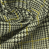 Black Houndstooth Interlock Knit, Polyester, 262 gsm — photo 1