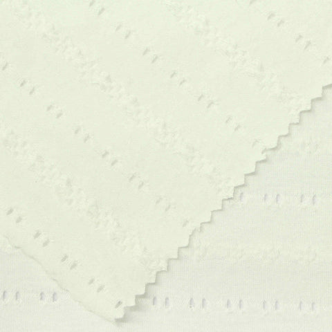 Off-White Small-Eyelet Jacquard, Poly-Viscose