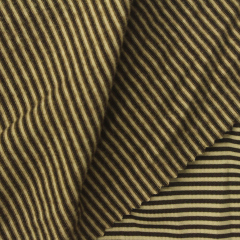 Dark Brown Horizontal-Stripe Jersey Knit, Polyester