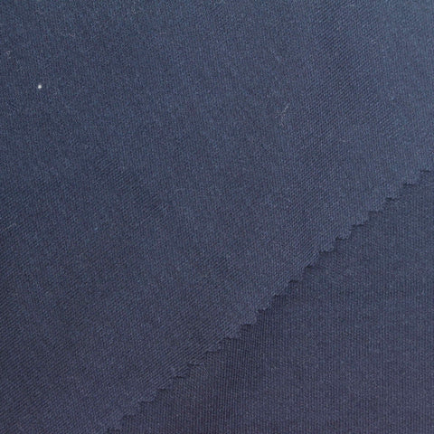 Polyester Cotton Interlock Knit Fabric, 190 gsm, 188 cm — Navy