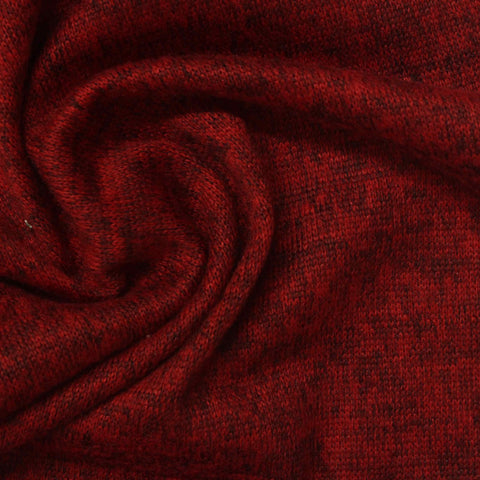 Red Marl Chunky Knit, Polyester, 210 gsm