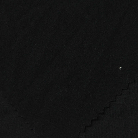 Brushed Polyester Stretch Milk Silk Knit Fabric, 190 gsm, 175 cm — Black