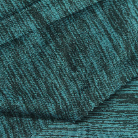 Teal Abstract Jersey Knit, Polyester