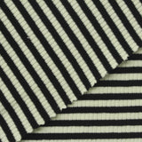 Black Horizontal-Stripe Rib Knit, Cotton, 220 gsm, 130 cm — photo 1