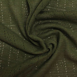 Dark Green Grid Pointelle Knit, Viscose-Nylon — photo 1