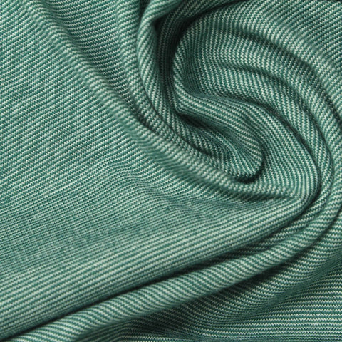 Green Horizontal-Stripe Jersey Knit, Cotton-Poly, 180 gsm