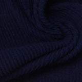 Brushed Polyester Stretch Rib Knit Fabric, 240 gsm, 175 cm — Navy — photo 1