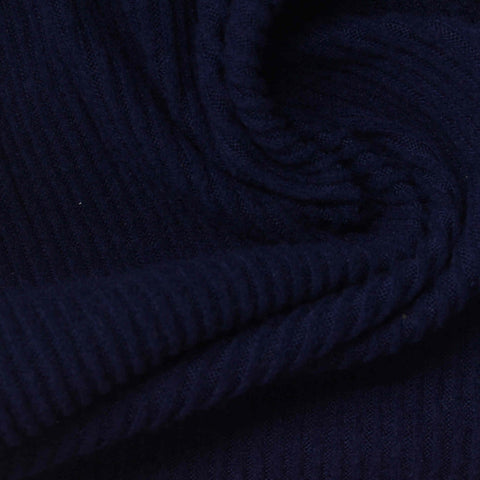 Navy Ribbed Rib Knit, Polyester