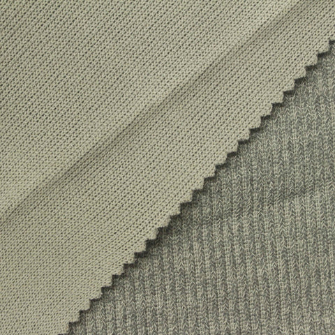 Heather Grey Marl Rib Knit, Polyester, 250 gsm