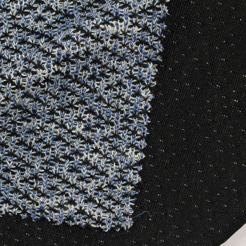 Blue Textured Rib Knit, Poly-Viscose