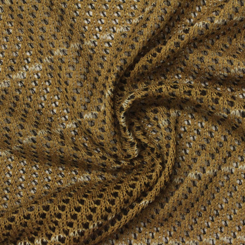Brown Horizontal-Line Chunky Knit, Polyester