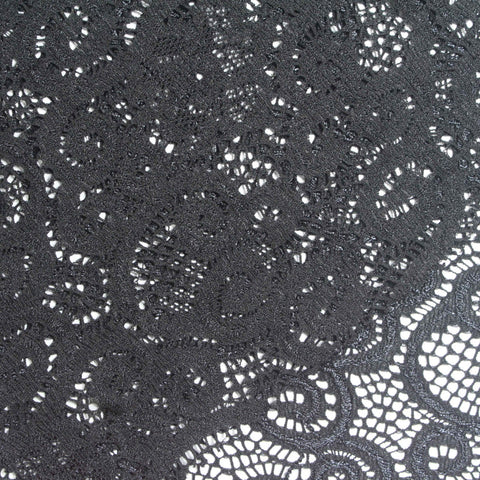 Dark Grey Floral Lace, Nylon