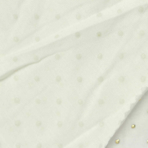Gold Dots Jersey Knit, Cotton-Poly